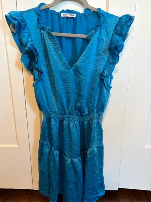 Steve Madden Blue Dress Ruffle thumbnail 1