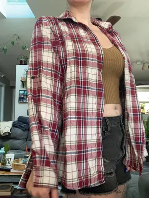Plaid Button Up Red thumbnail 1