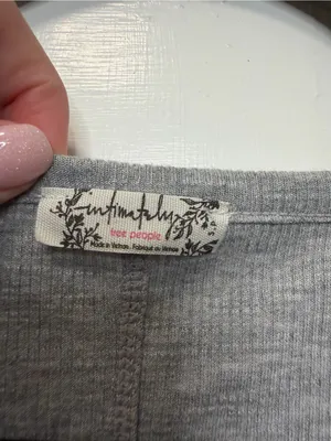 Free People Intimately Rock The Boat Gray‎ Ribbed Long Sleeve Top Size Small thumbnail 2