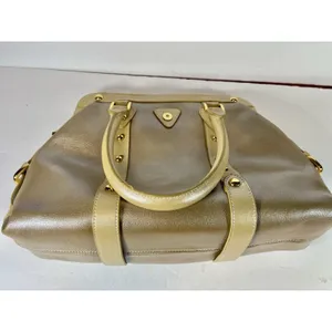 FZNzi Vintage Metallic Gold Satchel Handbag Studded Doctor Bag Top Handle Purse thumbnail 16