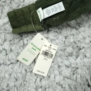 Aerie Animal Lace Padded Halter Bralette Size Small Olive Green Lined thumbnail 6