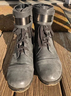 Breckelle's Gray Moto Boots thumbnail 2