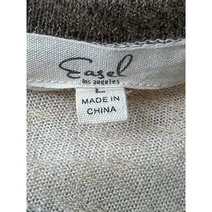 Easel L Oversized Neutral Colorblock Slouchy Lightweight Sweatshirt thumbnail 4