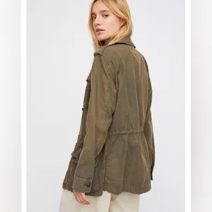 Free People Not Your Brothers Surplus Olive Green Jacket Size Medium thumbnail 3