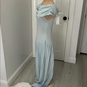 Vici The Real Moment Off The Shoulder Maxi Dress Light Blue thumbnail 6