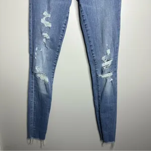 Women’s Abercrombie &‎ Fitch Size 25/0 Long Embroidered Distressed Skinny Jeans thumbnail 3