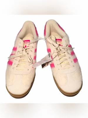 NWT Adidas Gazelle Bold Sneaker Color: Cream White Pink Gold SZ-9.5 Faux Fur thumbnail 8