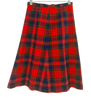 Vintage 70's Pendleton Tartan Plaid Virgin Wool Skirt Classic Heritage sz 4 Midi thumbnail 1