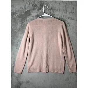 Soft Girl Blush Pink Knit Cardigan Button‎ Front Cottagecore Coquette Kawaii NEW thumbnail 4