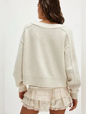 FREE PEOPLE Rhea V-Neck Pullover Sweater Size S thumbnail 2