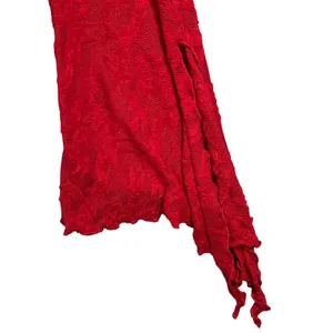Red Lace Tie‎ Front Top Bell Sleeves Square Neck Women's Size Large thumbnail 4