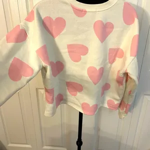 Cropped Pearl Heart‎ Sweatshirt! Pink Size XL thumbnail 4