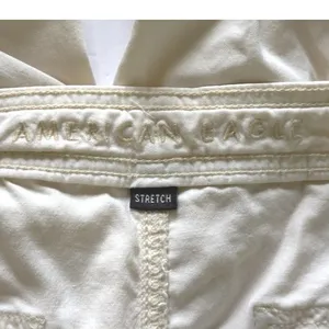 American Eagle Womens Cargo Pants Beige Size 14 Parachute Utility Y2K Drawstring thumbnail 4