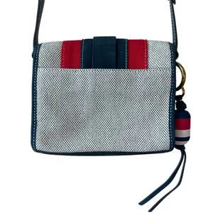 Tory Burch Maritime Stripe Crossbody Canvas Red‎ Ivory Nautical thumbnail 2
