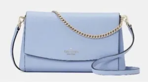 Kate Spade New York Light Blue Leather Crossbody Bag Gold party cocktail casual thumbnail 1