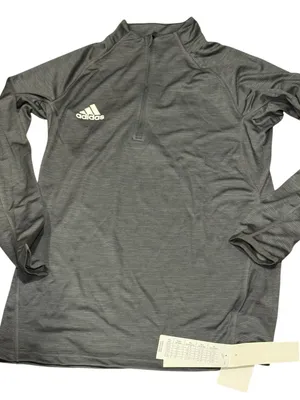 adidas womens Heathered Gray Quarter-Zip Performance Jacket thumbnail 1