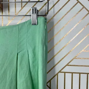 Hunter Bell Chase Culotte Wide Leg Pants in Mint Green Linen Size US 0‎ thumbnail 5