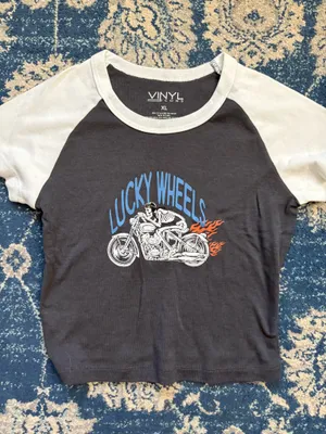 Graphic Baby Tee Gray Size XL thumbnail 1