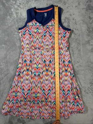 Title Nine Medium Chevron Athletic Dress Multicolor V Neck Built In Bra Pockets thumbnail 12