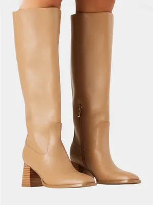 Billini Tan Over-the-Knee Block Heel Boots Size 7 thumbnail 1