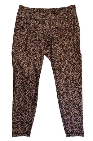 Old Navy Active Powersoft Leopard Pocket Leggings High Rise XL Go Dry 7/8 Casual thumbnail 1