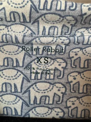 Roller Rabbit Women Hathi Elephant Print Polo Shorts Pima Cotton Pajama Set XS thumbnail 2