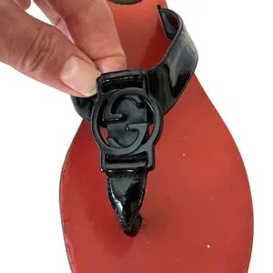 Gucci Black Patent GG Kitten Heel Thong Sandals 6.5B‎ thumbnail 8