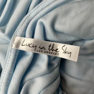 Lucy in the Sky‎ Baby Blue Mesh Sleeve Mini Dress XS | Romantic Pastel Soft Girl thumbnail 6