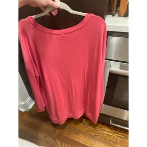 Zenana pink tunic long sleeve shirt women's 1Xl thumbnail 3