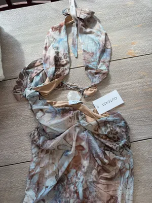 Outcast Clothing brown and beige floral print maxi dress in size M #floral #maxi #festival #vacation #seashell thumbnail 2