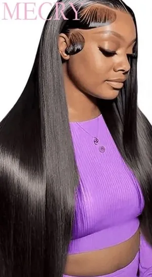 Mercy blended Hair 20 inch 5x5 HD lace front wigs 200density human frontal Hair thumbnail 1