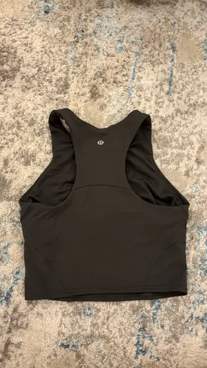Lululemon Workout Tank Top Racerback Dark Grey Cropped thumbnail 2