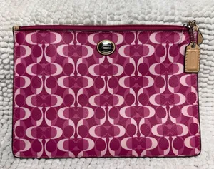 Coach Peyton Dream C Bordeaux Pink Tech iPad Tablet Case Clutch F67516 thumbnail 1