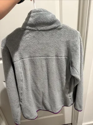 Patagonia Gray Fleece Pullover with Purple Accents thumbnail 3