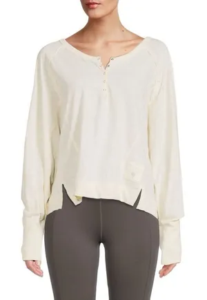 Free People‎ Movement Winner Layer Top in Cream Size Medium thumbnail 1