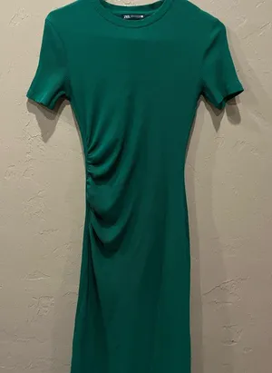 Zara Emerald Green Midi Dress thumbnail 1