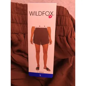 Wildfox Shorts Women Large Brown 5" Inseam Rayon Casual Summer thumbnail 3