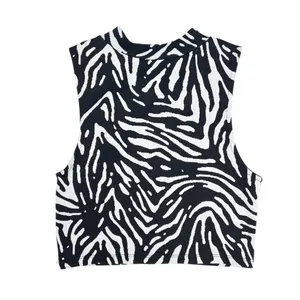 Zara Zebra Print Twist Front Sleeveless Crop Top‎ Size Medium thumbnail 2