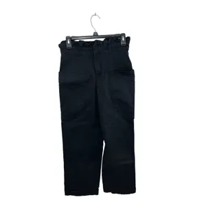 Zara High Waisted Black Pants Paperbag Waist Side Pockets Small Wide Leg thumbnail 6