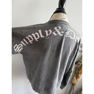 Supply & Demand Washed Grey Gothic Graphic‎ Sweatshirt Womens Medium thumbnail 5