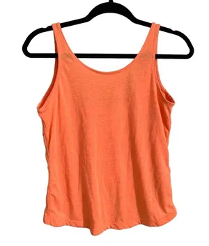 adidas cross back cropped orange tank top tulip hem neon active shirt thumbnail 2