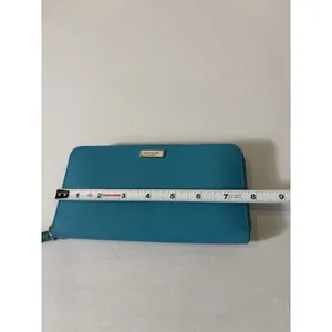 Kate Spade Newbury Lane Turquoise Zip‎ Around Leather Long Wallet~EUC thumbnail 8
