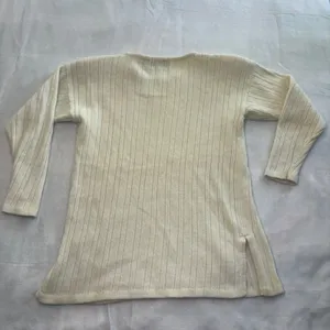 Cristina Cream Ribbed Angora Blend Knit Sweater Womens M Vintage 90s Minimalist thumbnail 7