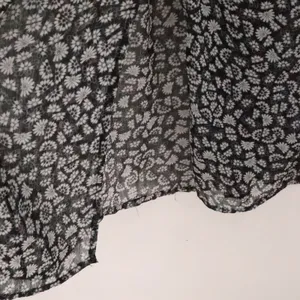 Xhilaration Ditzy Floral Maxi Skirt Womens Size M Black White Boho Sheer Slits Fairy‎ Grunge thumbnail 2