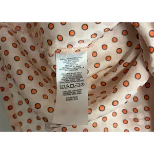 Ann Taylor Blouse Womens SP‎ Peach Polka Dot Cap Sleeve Boho Cottagecore Preppy thumbnail 5