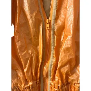 Neon Polyurethane Zip Up Puffer Small Orange thumbnail 8