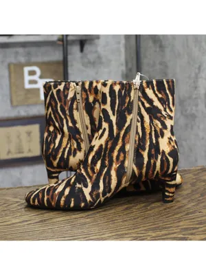 A New Day Womens Tigris Boots Block Heel Bootie 94568627 Tiger Print 7.5M thumbnail 7