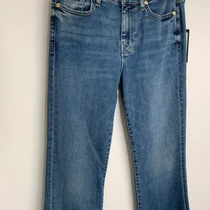 7 For All Mankind Dojo Mid Rise Flare Jeans Womens Blue Denim Size 27 thumbnail 8