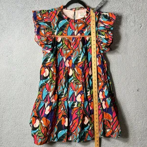 Palms Away Dress Womens‎ S Multicolor Short Sleeve Cotton Mini Summer Vacation thumbnail 8