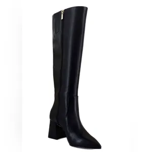 Jessica Simpson Black Knee-High Leather Women's Boot Size 9.5 Wide Calf thumbnail 8
